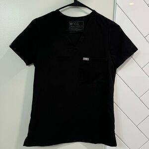 Womens Black Catarina One-Pocket Scrub Top Size XXS